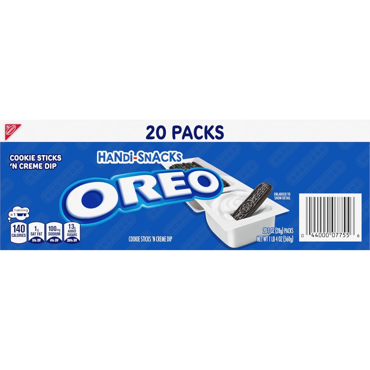 image:imageHandiSnacks OREO Cookie Sticks N Creme Dip Snack Packs 20 Snack PacksChocolate