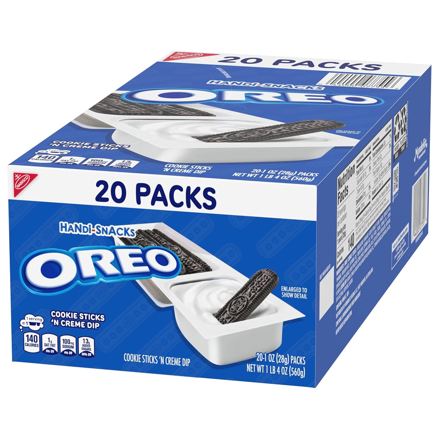 image:imageHandiSnacks OREO Cookie Sticks N Creme Dip Snack Packs 20 Snack PacksChocolate