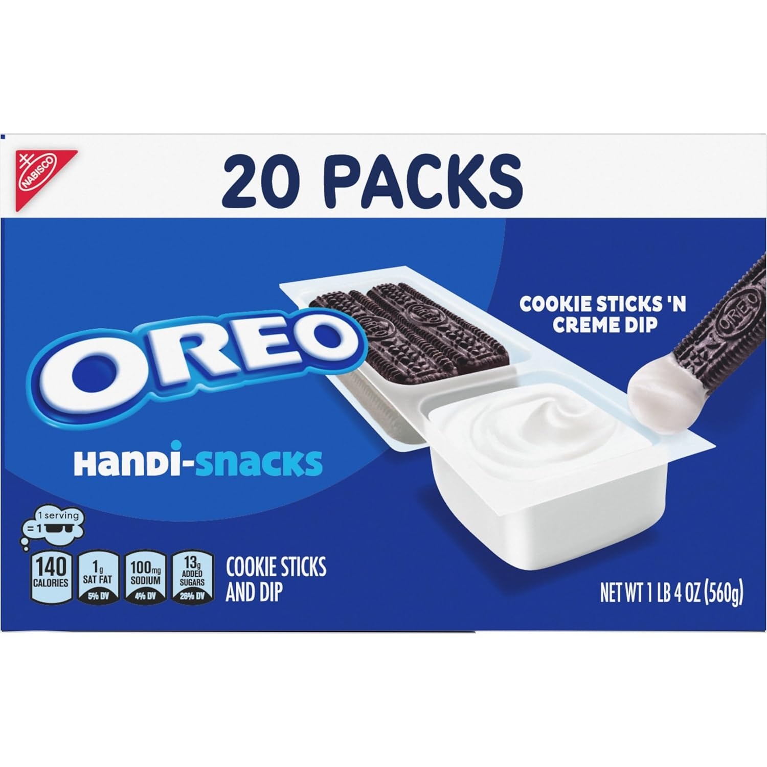 image:imageHandiSnacks OREO Cookie Sticks N Creme Dip Snack Packs 20 Snack PacksChocolate