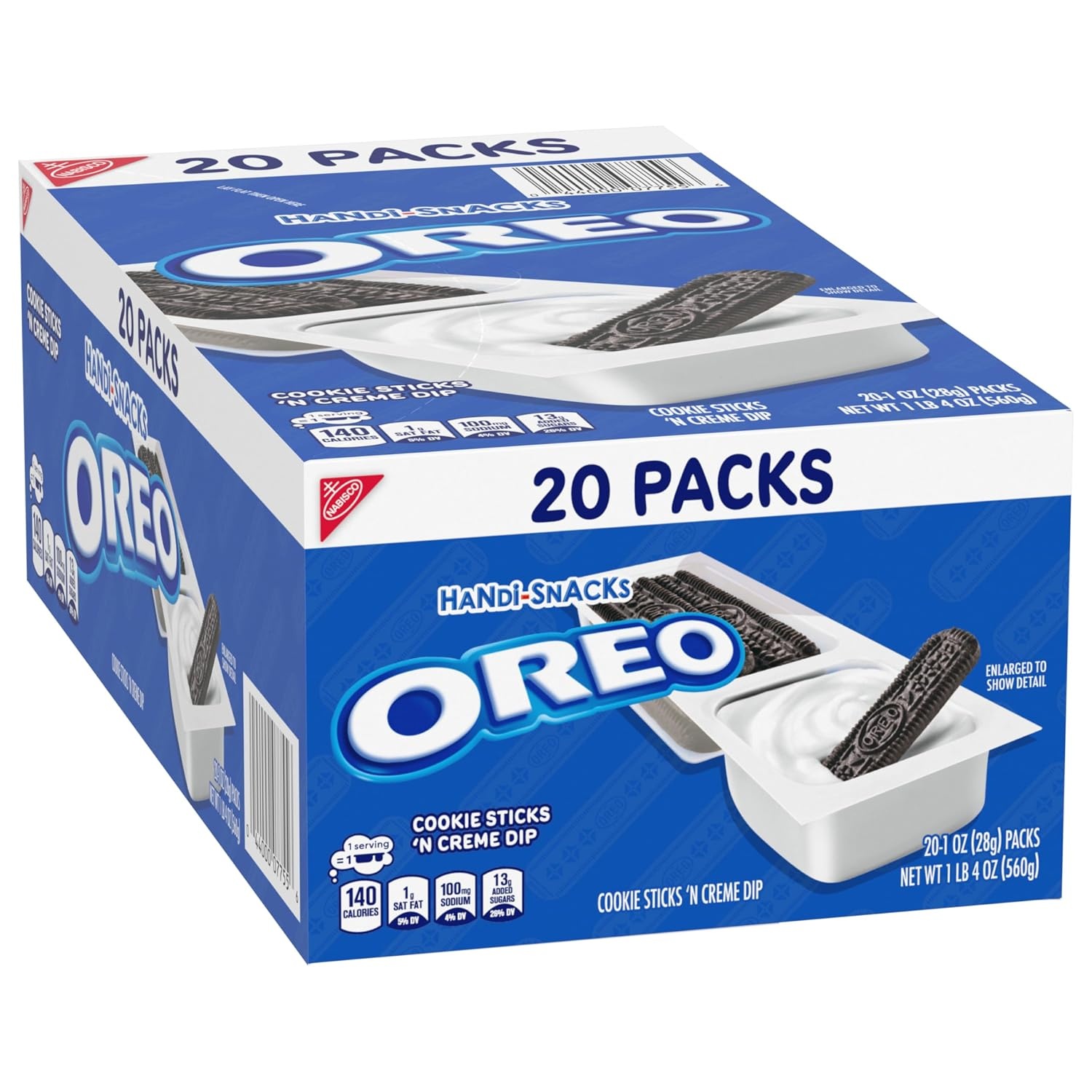 image:imageHandiSnacks OREO Cookie Sticks N Creme Dip Snack Packs 20 Snack PacksChocolate