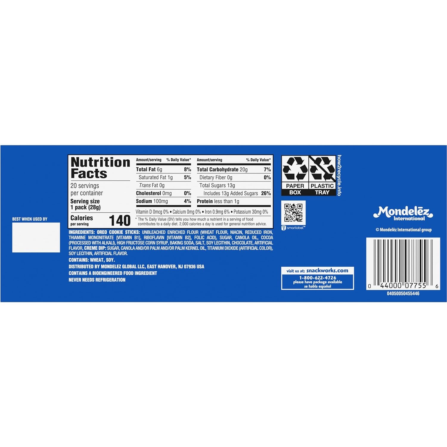 image:imageHandiSnacks OREO Cookie Sticks N Creme Dip Snack Packs 20 Snack PacksChocolate