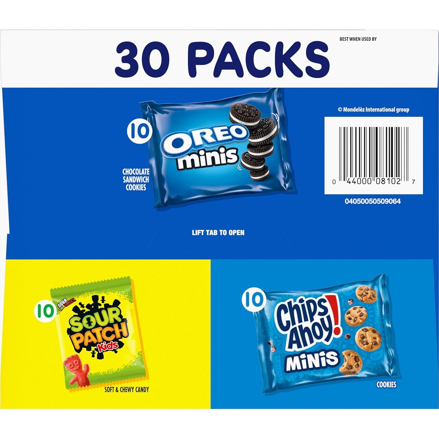 image:imageNabisco Cookies and Candy Variety Pack SOUR PATCH KIDS Soft amp Chewy Gummy Candy OREO Minis and CHIPS AHOY Minis Cookies 30 Snack Packs