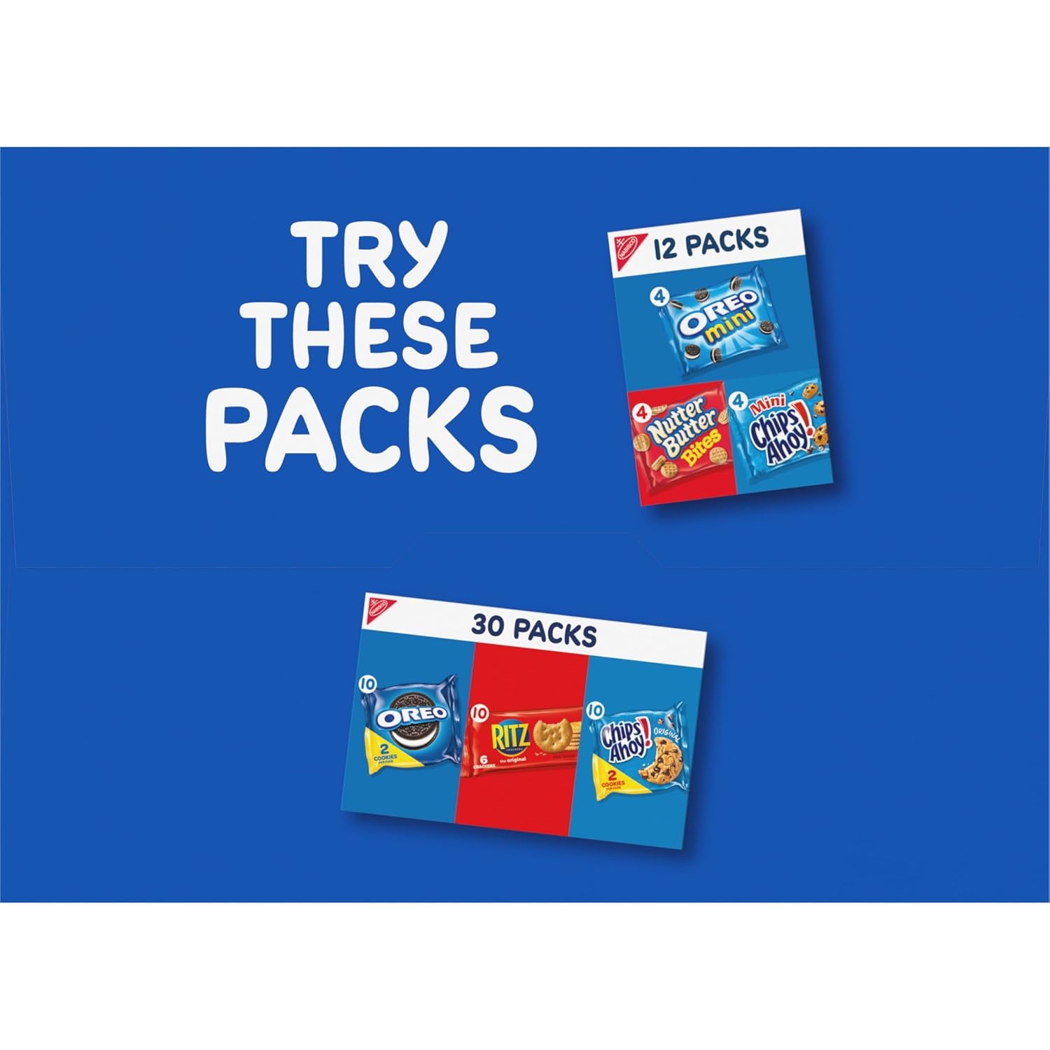 image:imageNabisco Snacks Variety Pack OREO Minis Nutter Butter Bites CHIPS AHOY Minis Cookies and RITZ Bits Cheese Sandwich Crackers 20 Snack Packs1 Ounce Pack of 80