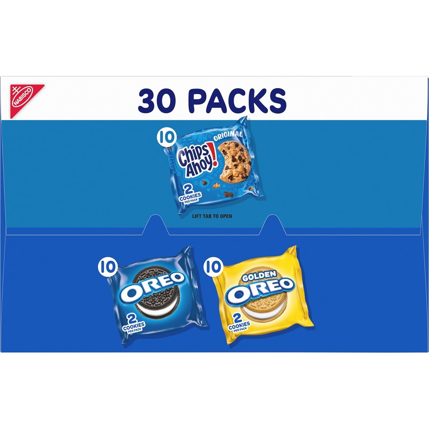 image:imageNabisco Sweet Treats Cookie Variety Pack OREO OREO Golden amp CHIPS AHOY 30 Snack Packs 2 Cookies Per Pack30 Count Pack of 1