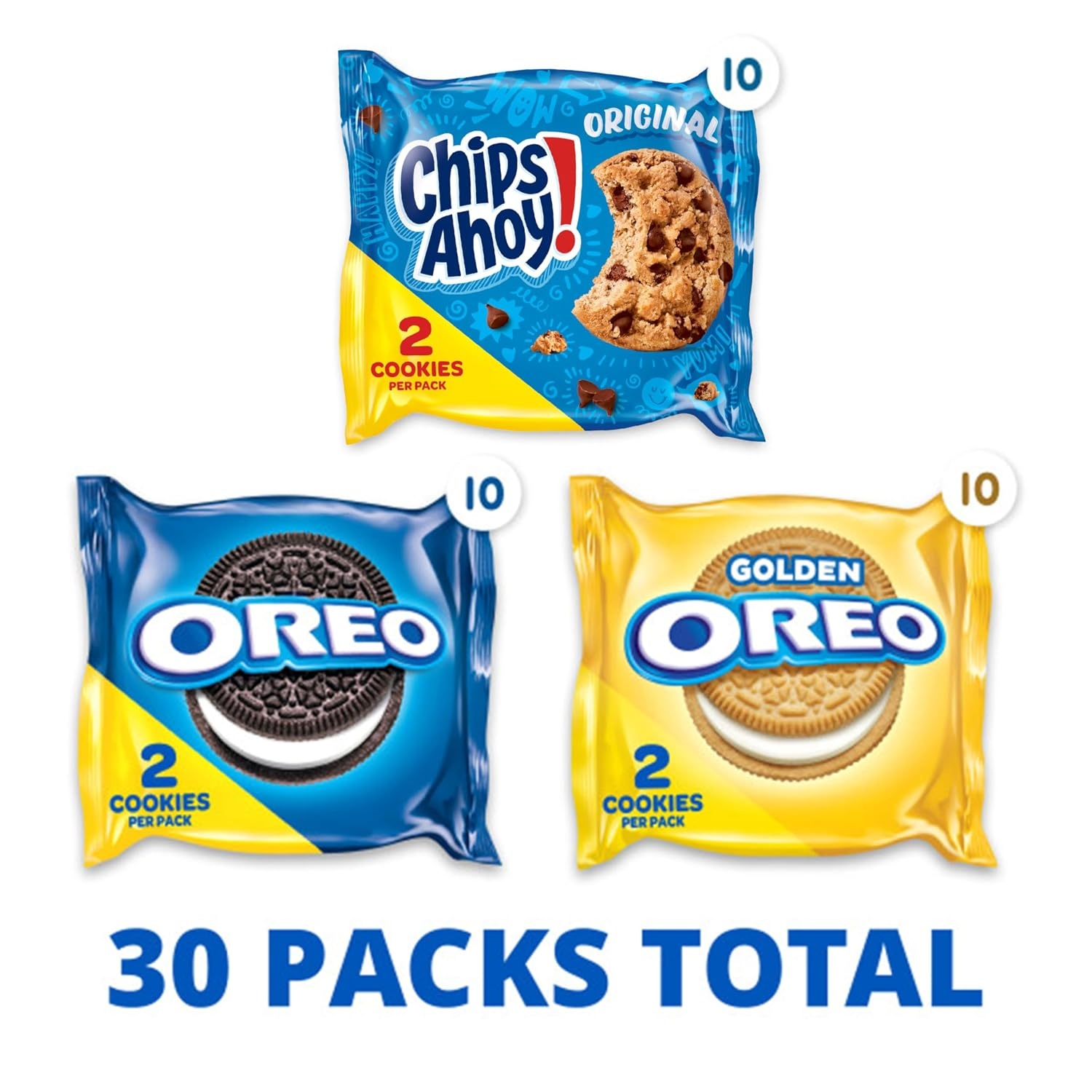 image:imageNabisco Sweet Treats Cookie Variety Pack OREO OREO Golden amp CHIPS AHOY 30 Snack Packs 2 Cookies Per Pack30 Count Pack of 1