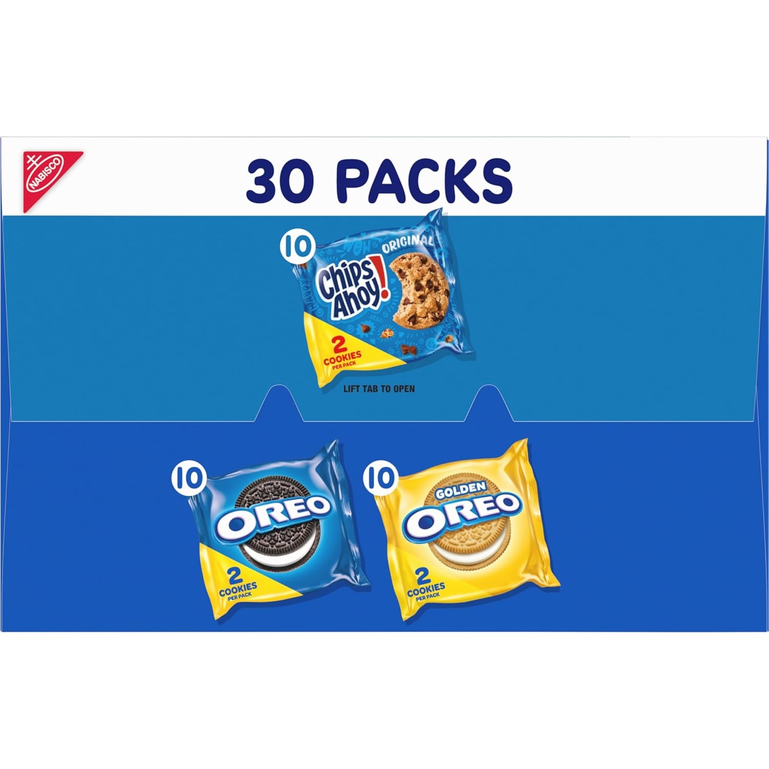 image:imageNabisco Sweet Treats Cookie Variety Pack OREO OREO Golden amp CHIPS AHOY 30 Snack Packs 2 Cookies Per Pack30 Count Pack of 2