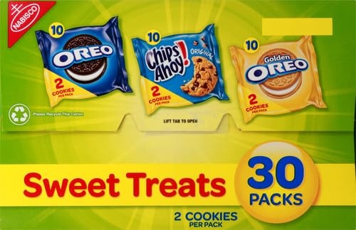 image:imageNabisco Sweet Treats Cookie Variety Pack OREO OREO Golden amp CHIPS AHOY 30 Snack Packs 2 Cookies Per Pack30 Count Pack of 2