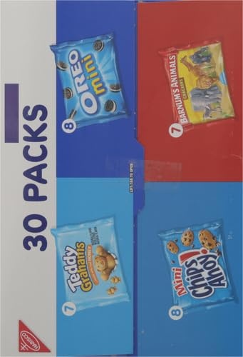 image:imageNabisco Team Favorites Variety Pack Oreo Mini Chips Ahoy Mini Teddy Grahams Honey and Barnums Animal Crackers 30 Snack Packs1 Ounce Pack of 120
