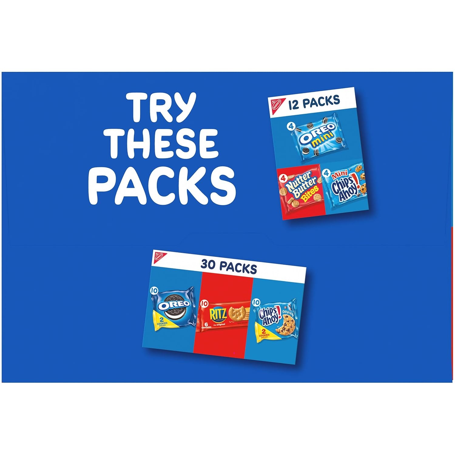 image:imageNabisco Team Favorites Variety Pack Oreo Mini Chips Ahoy Mini Teddy Grahams Honey and Barnums Animal Crackers 30 Snack Packs1 Ounce Pack of 120