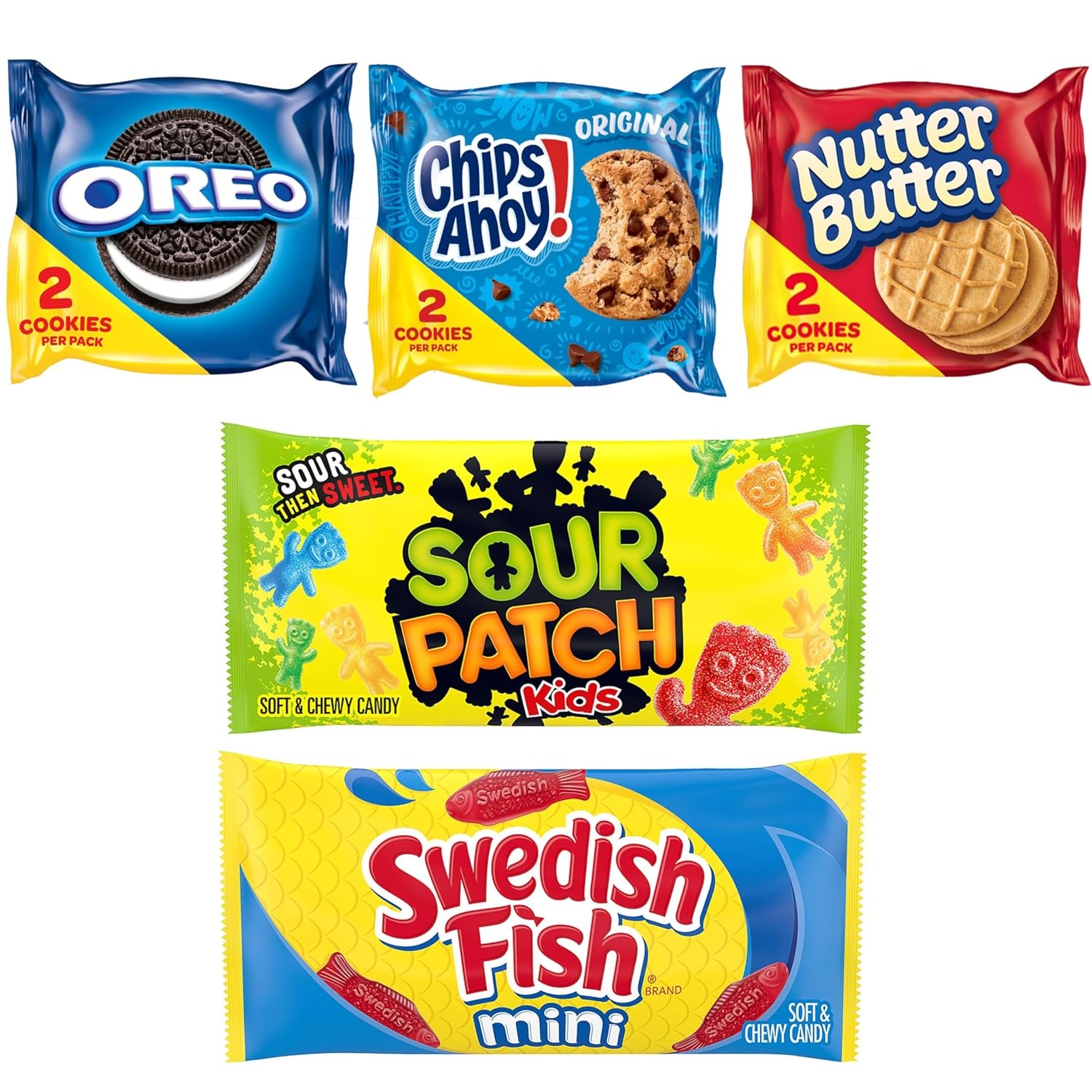 image:imageOREO CHIPS AHOY Nutter Butter SOUR PATCH KIDS amp SWEDISH FISH Candy amp Cookies Variety Pack 40 Snack Packs40 Piece Set