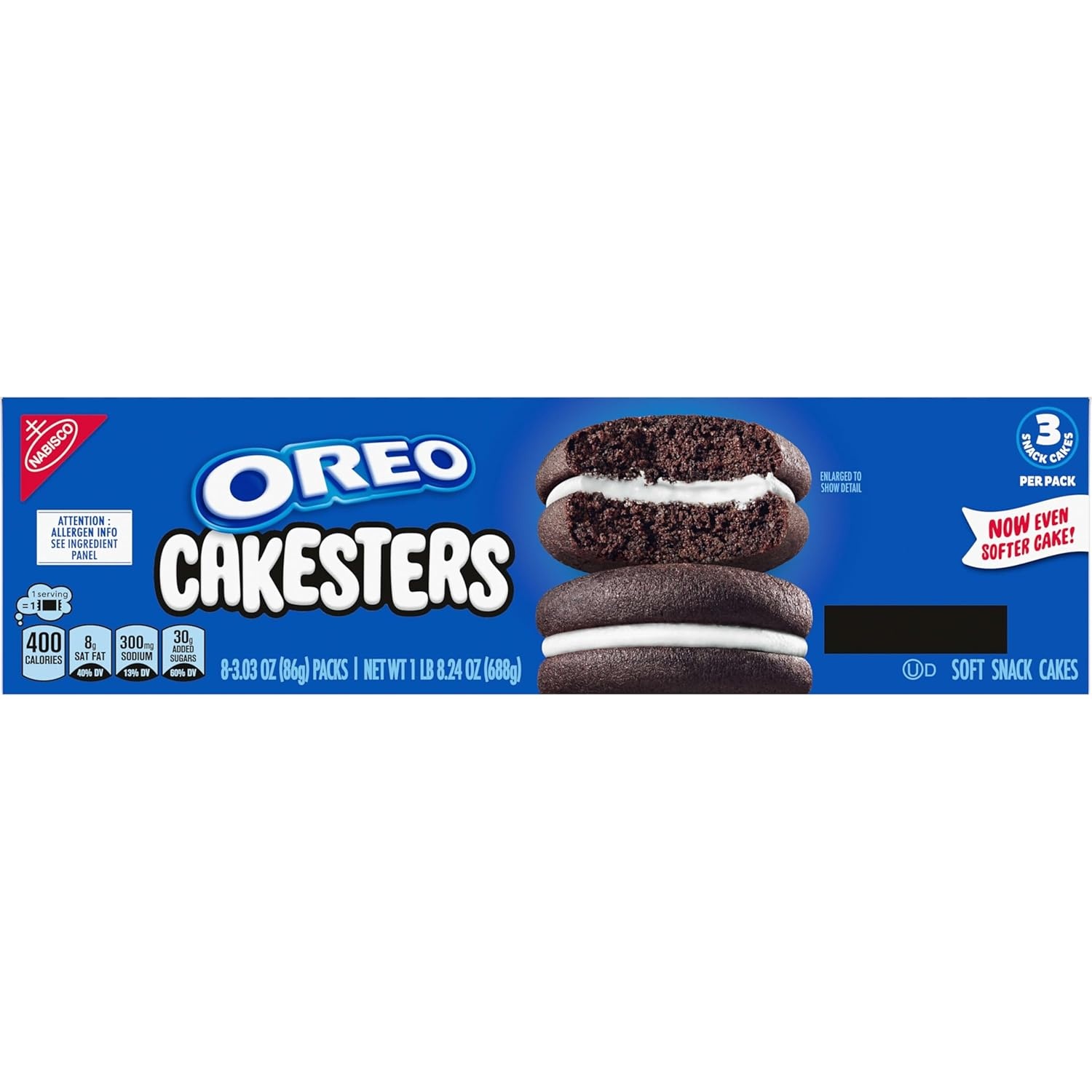 image:imageOREO Cakesters Soft Snack Cakes 8303 oz Snack Packs303 Ounce Pack of 8