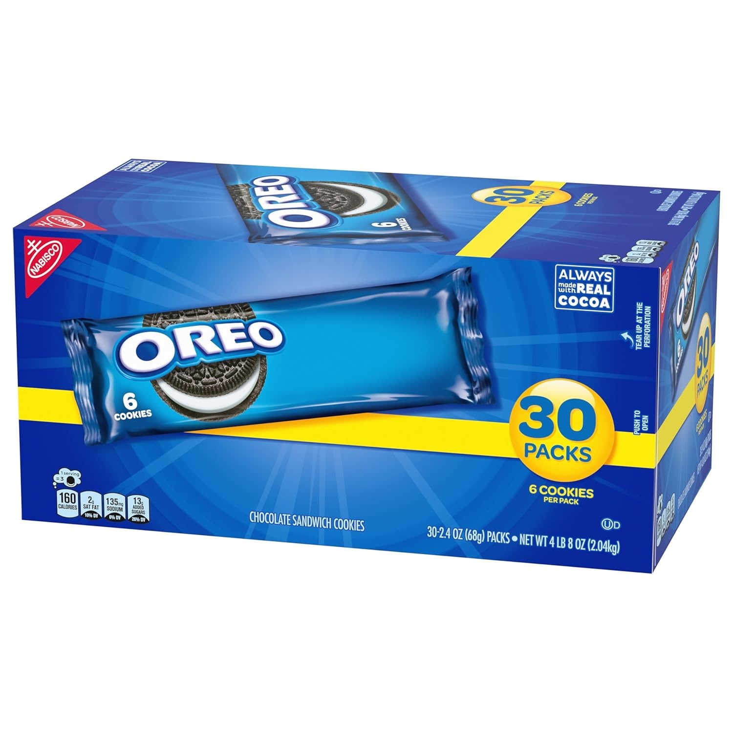 image:imageOREO Chocolate Sandwich Cookies 120 Snack Packs 6 Cookies Per Pack 4 Boxes