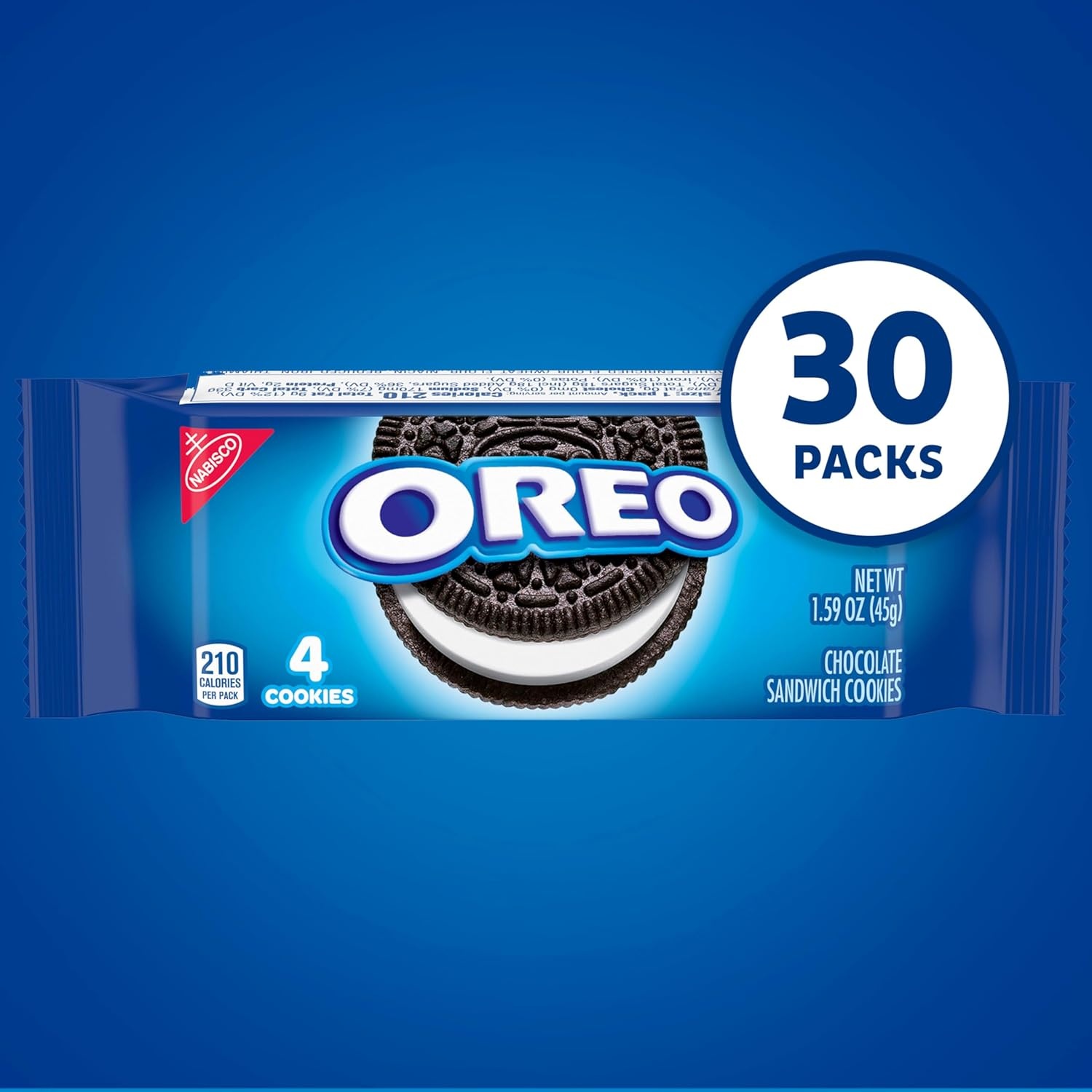 image:imageOREO Chocolate Sandwich Cookies 30 Snack Packs 4 Cookies Per Pack159 Ounce Pack of 30