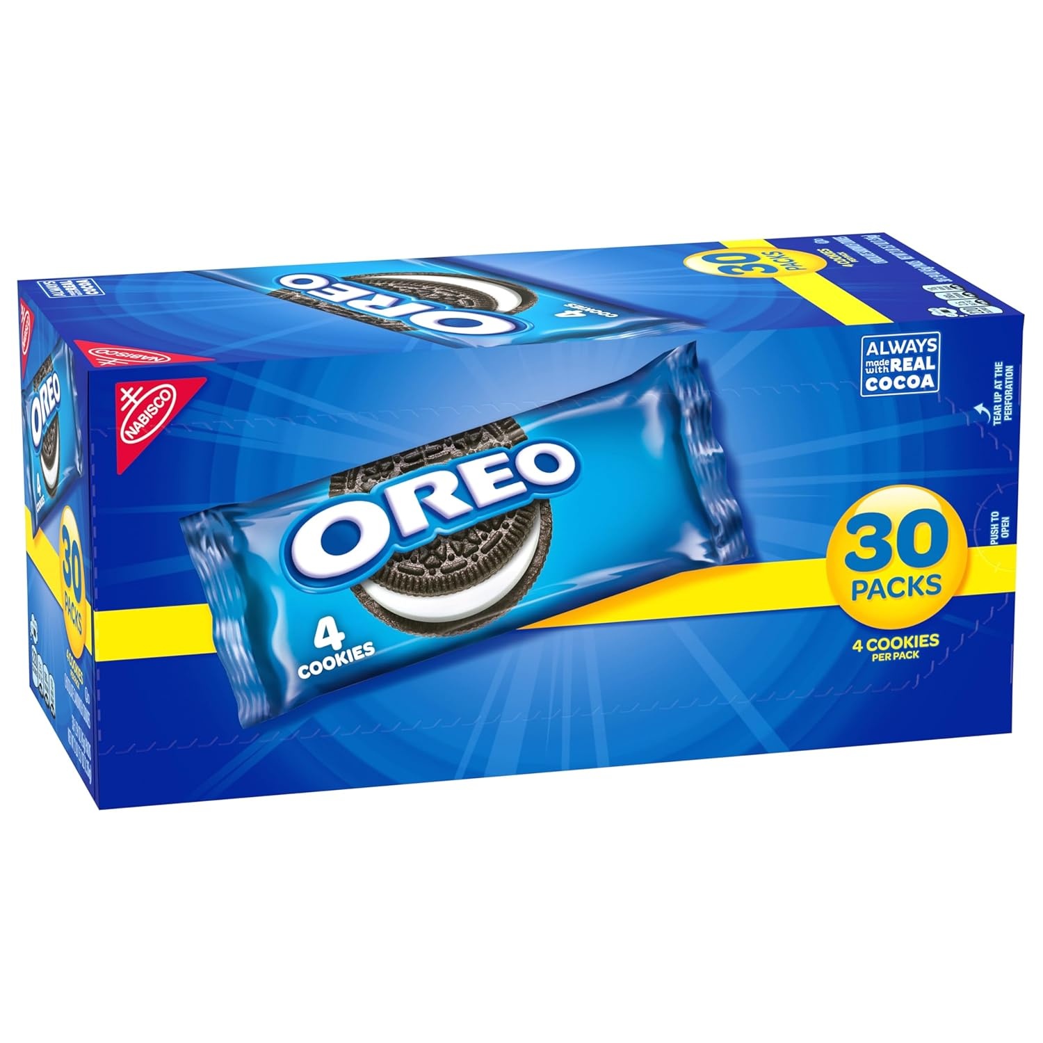 image:imageOREO Chocolate Sandwich Cookies 30 Snack Packs 4 Cookies Per Pack30 Count Pack of 4