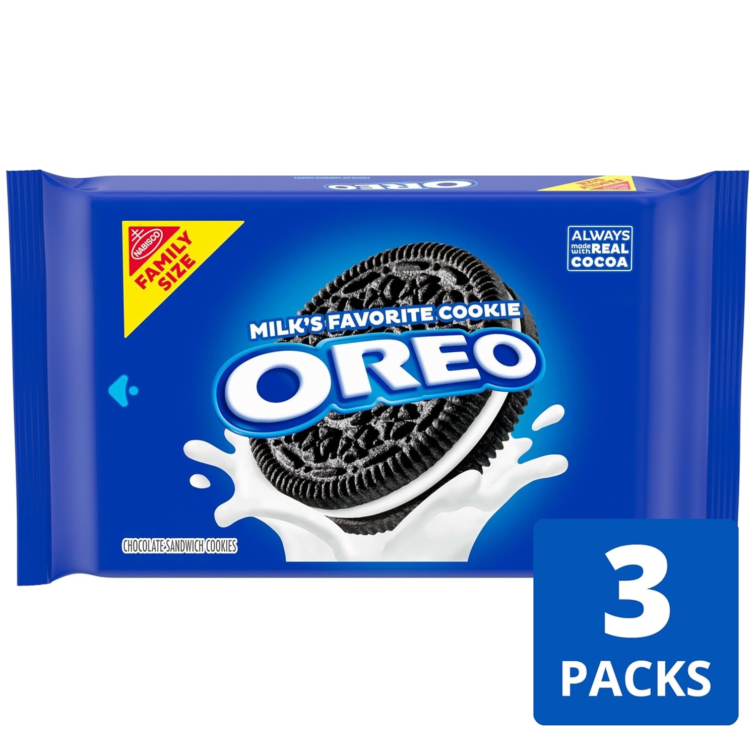image:imageOREO Chocolate Sandwich Cookies Family Size 3 PacksChocolate