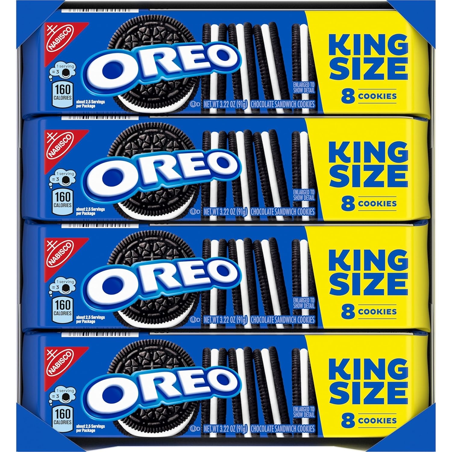 image:imageOREO Chocolate Sandwich Cookies King Size 12 Snack Packs 8 Cookies Per Pack
