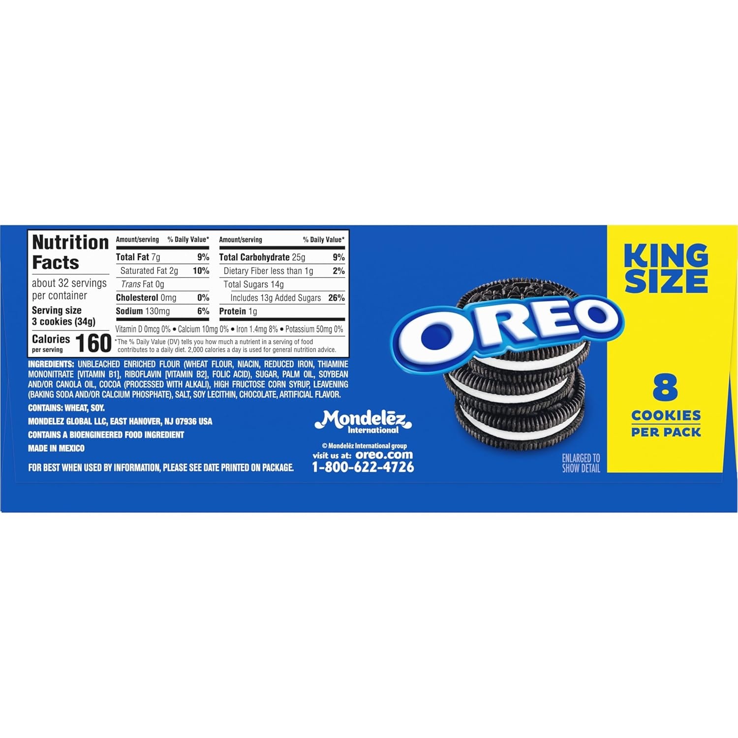 image:imageOREO Chocolate Sandwich Cookies King Size 12 Snack Packs 8 Cookies Per Pack