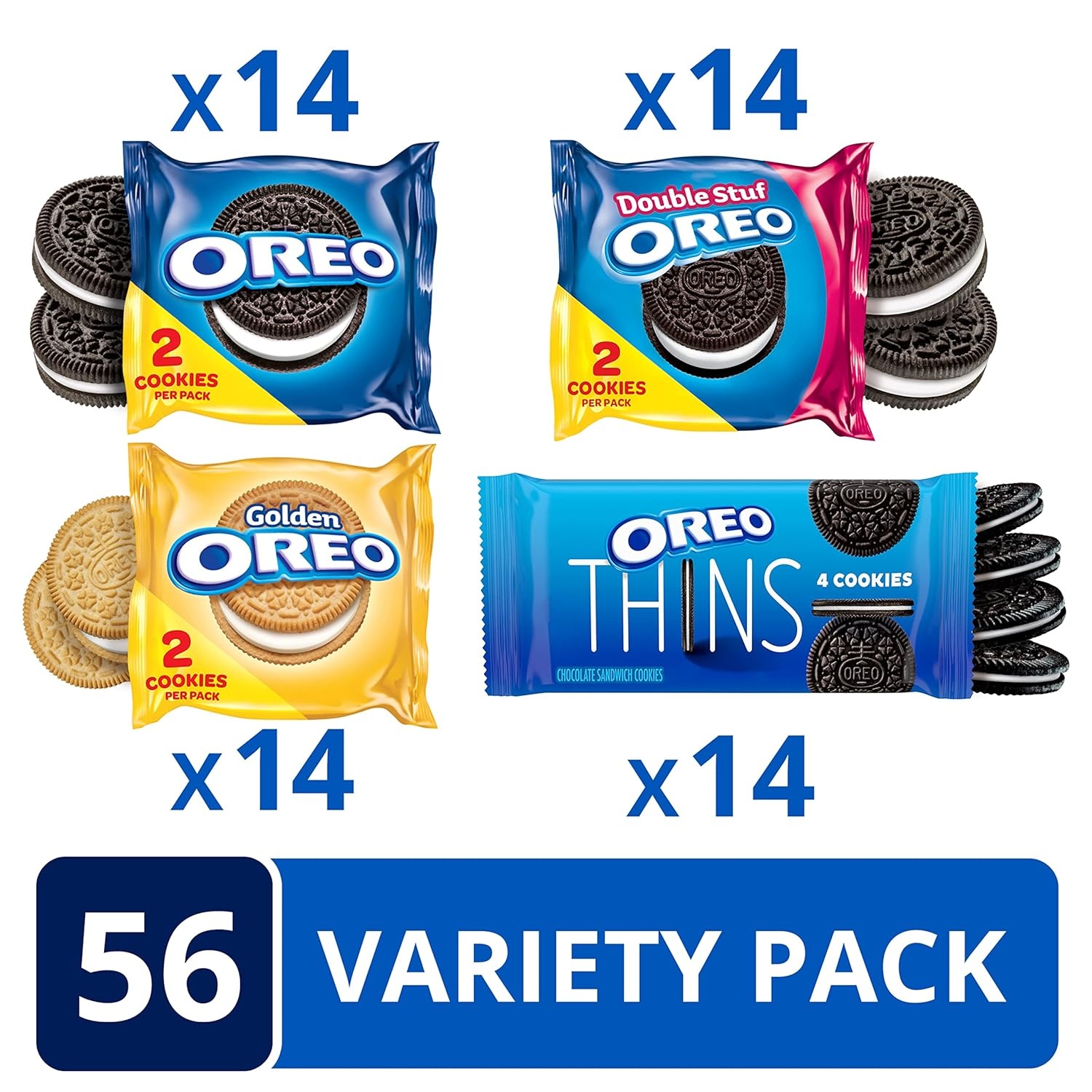 image:imageOREO Cookies Variety Pack with Original Golden Double Stuf amp Thins 56 Snack Packs