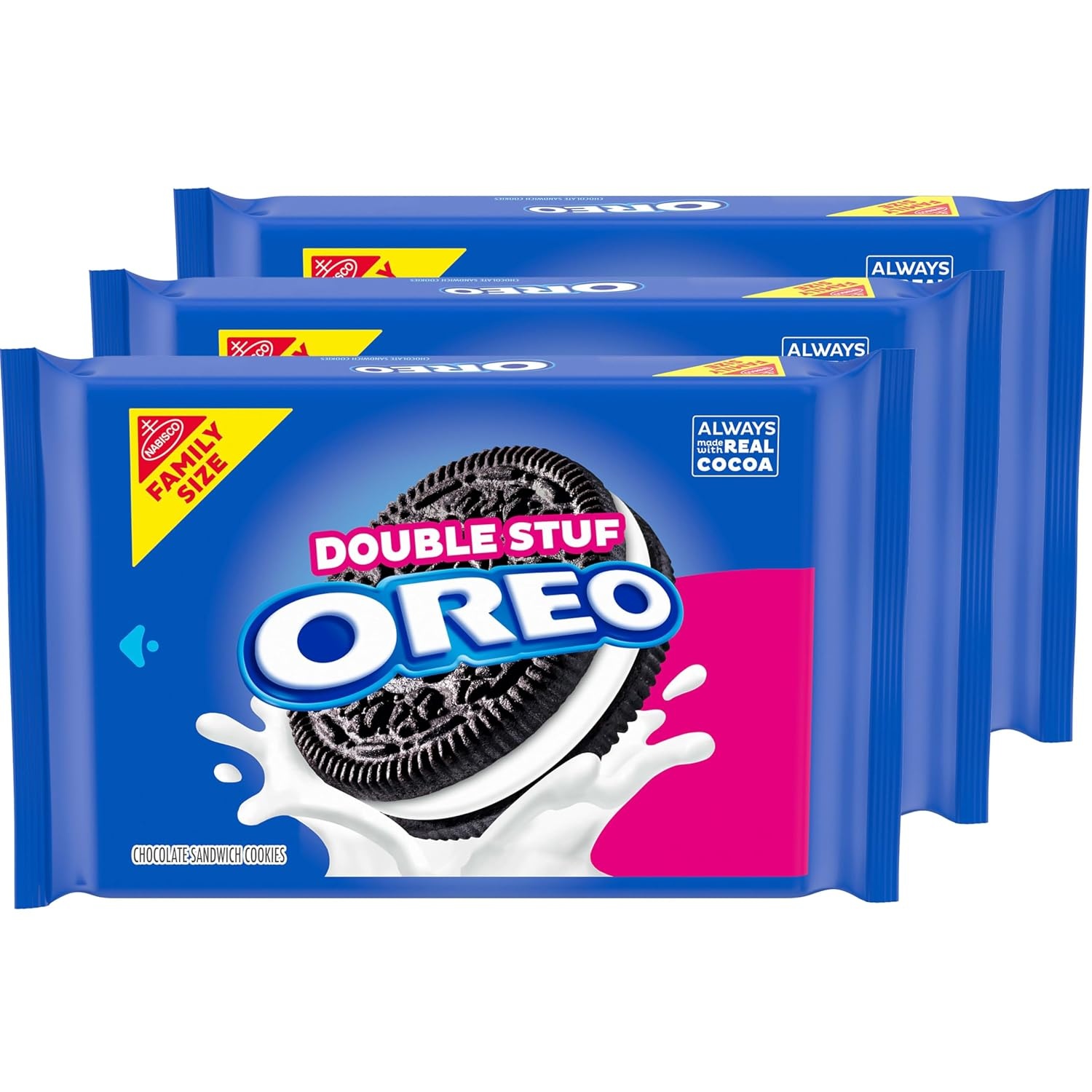 image:imageOREO Double Stuf Chocolate Sandwich Cookies Family Size 3 PacksChocolate