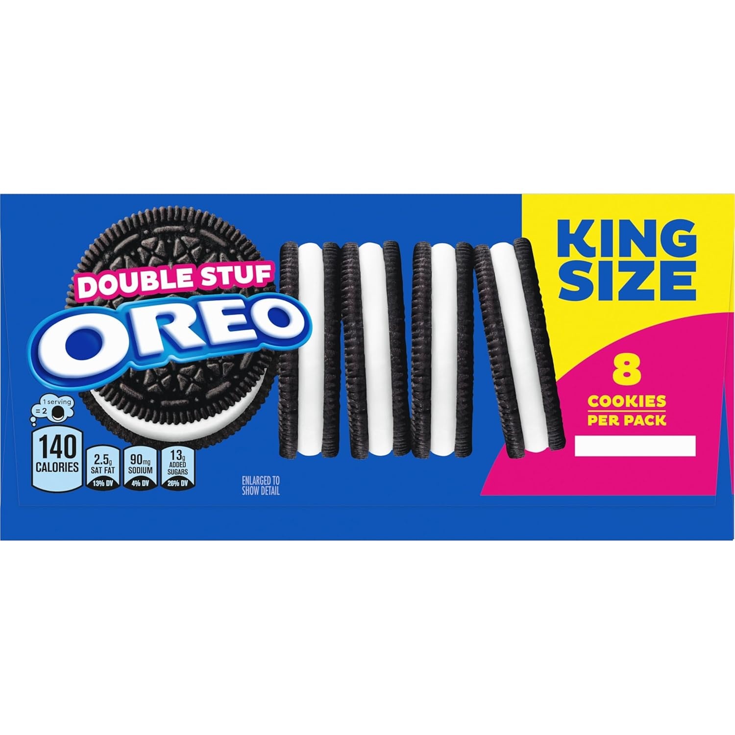 image:imageOREO Double Stuf Chocolate Sandwich Cookies King Size 12 Snack Packs 8 Cookies Per PackAvailable Now