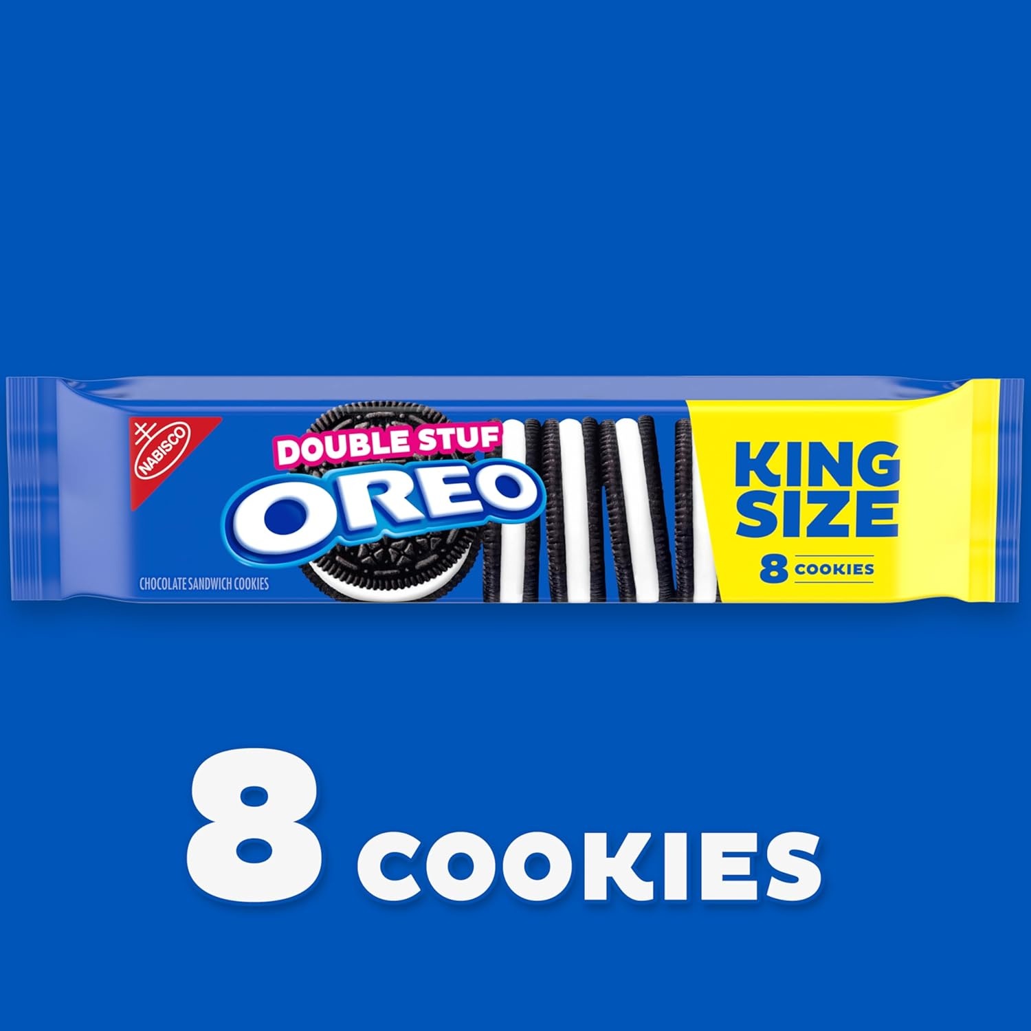 image:imageOREO Double Stuf Chocolate Sandwich Cookies King Size 12 Snack Packs 8 Cookies Per PackAvailable Now