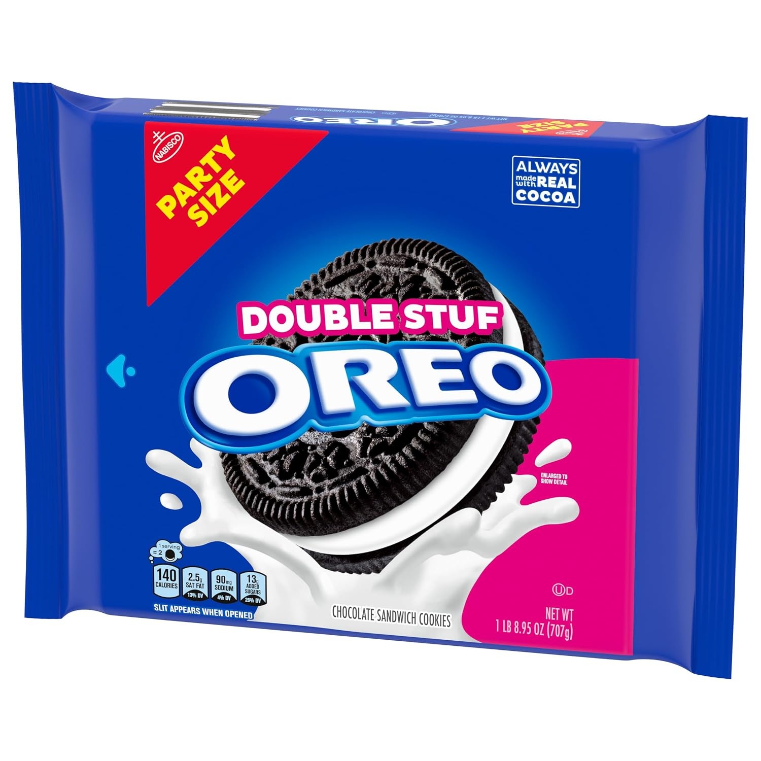 image:imageOREO Double Stuf Chocolate Sandwich Cookies Party Size 2495 oz2495 Ounce Pack of 3