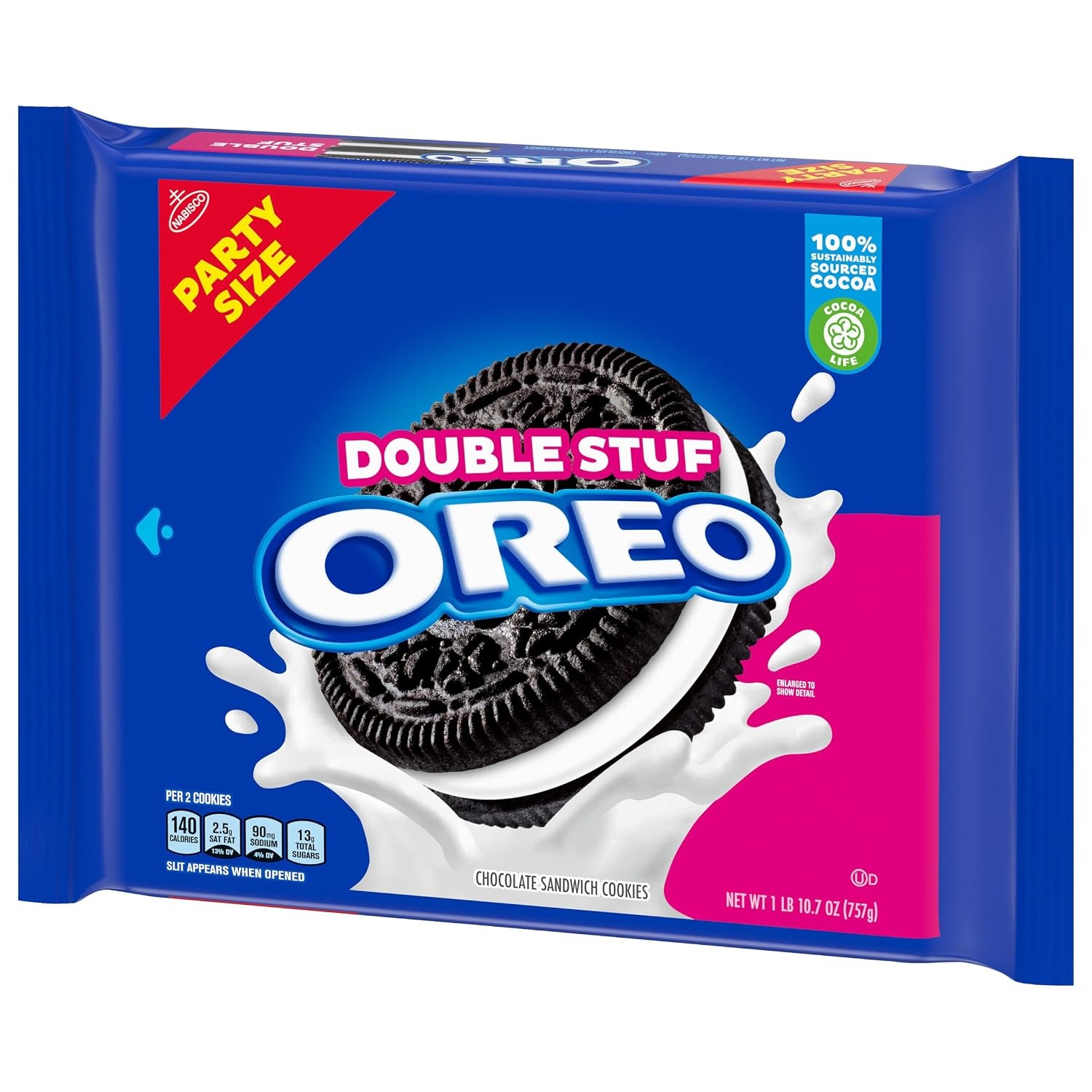 image:imageOREO Double Stuf Chocolate Sandwich Cookies Party Size 2495 oz267 Ounce Pack of 1