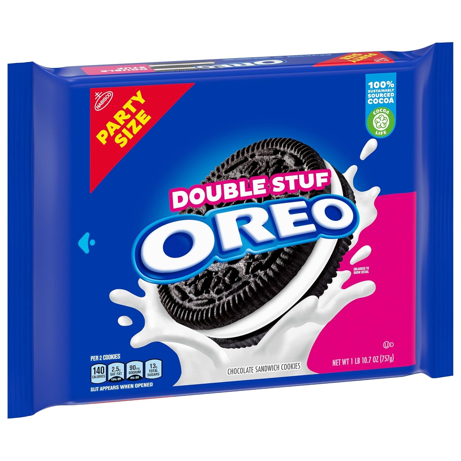image:imageOREO Double Stuf Chocolate Sandwich Cookies Party Size 2495 oz267 Ounce Pack of 1