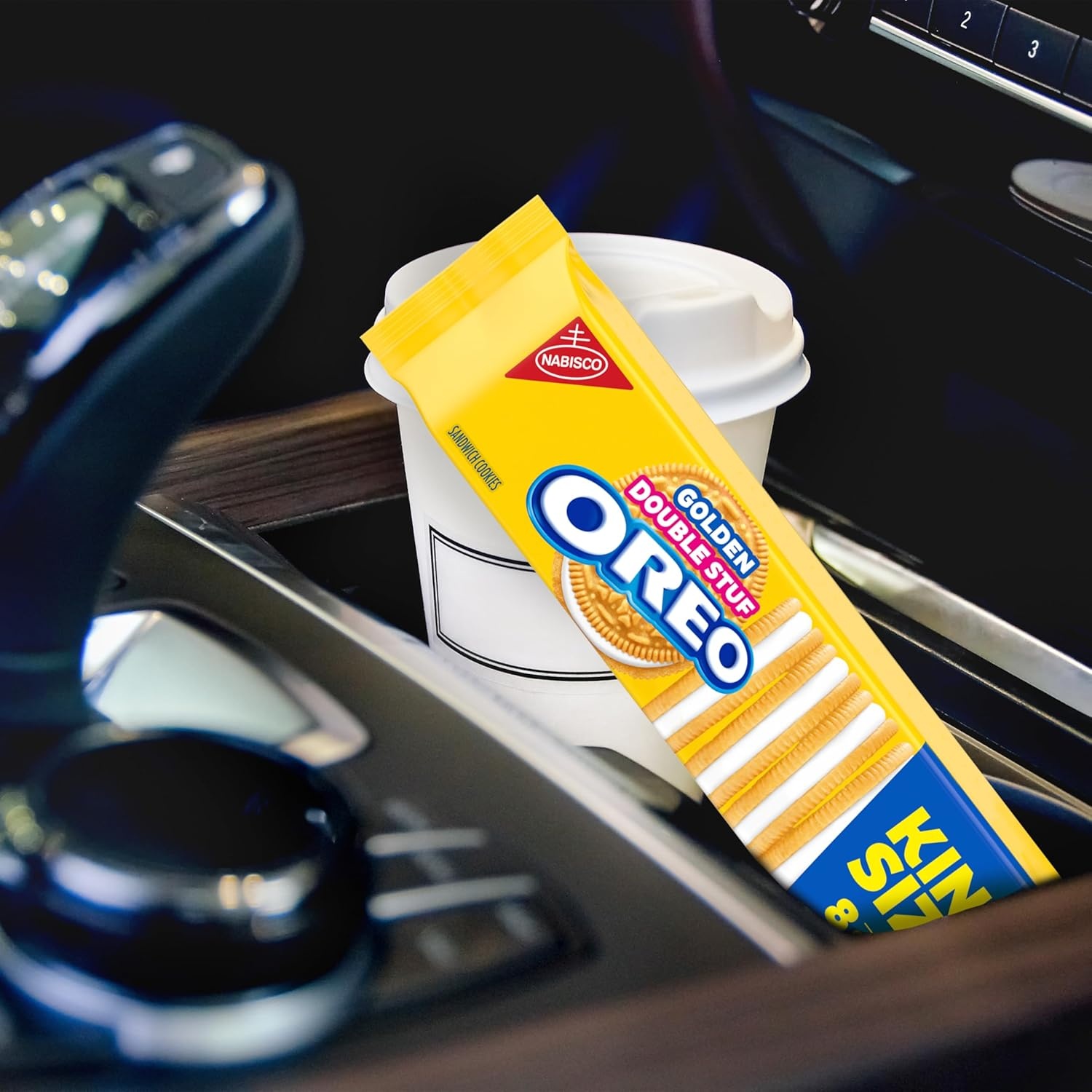 image:imageOREO Double Stuf Golden Sandwich Cookies King Size 12 Snack Packs 8 Cookies Per Pack