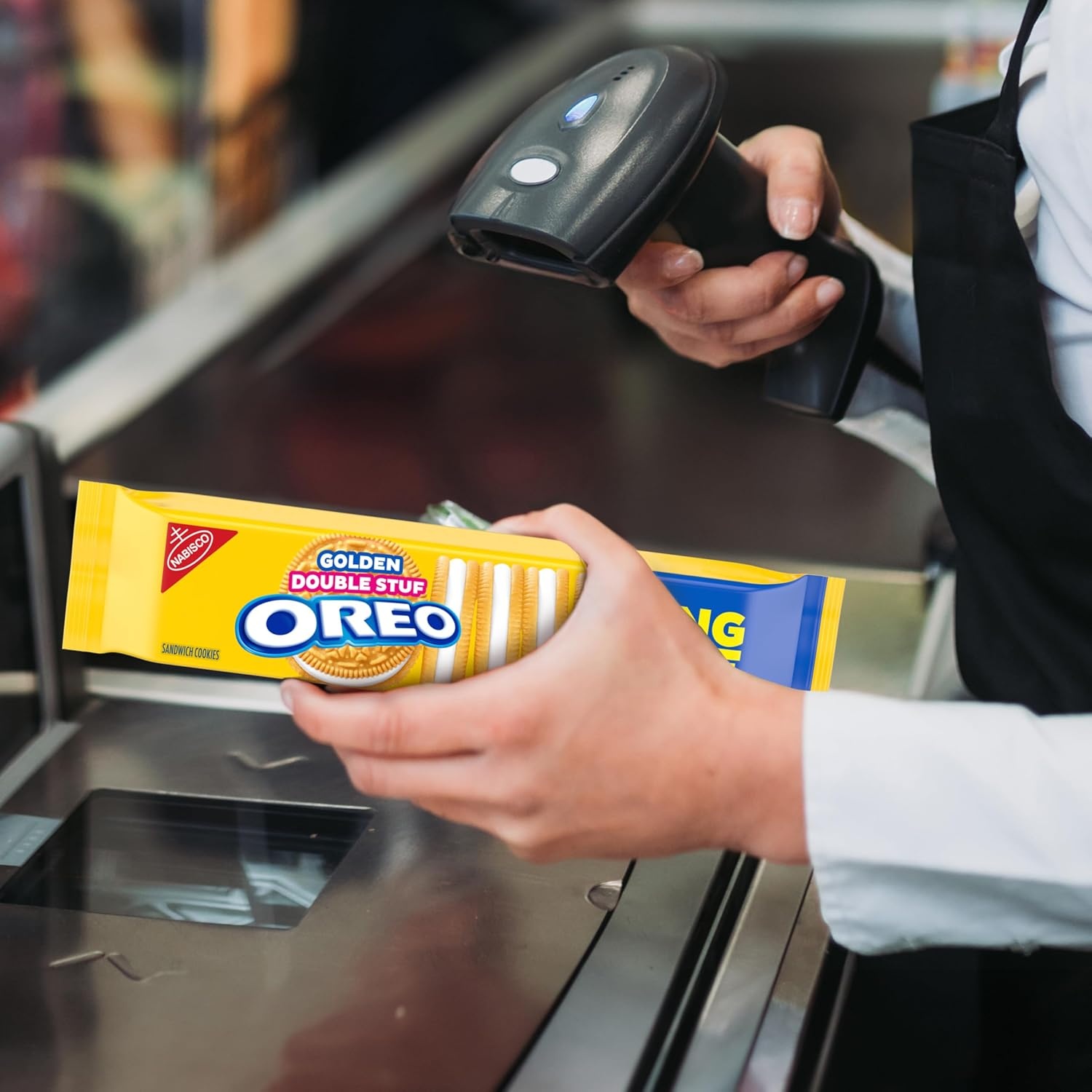 image:imageOREO Double Stuf Golden Sandwich Cookies King Size 12 Snack Packs 8 Cookies Per Pack