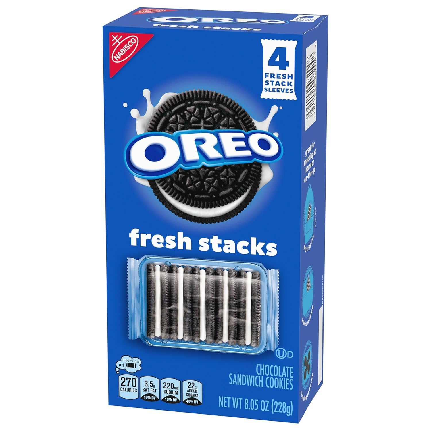 image:imageOREO Fresh Stacks Chocolate Sandwich Cookies Bulk Travel Snacks 6 Boxes 24 Multi Snack Packs