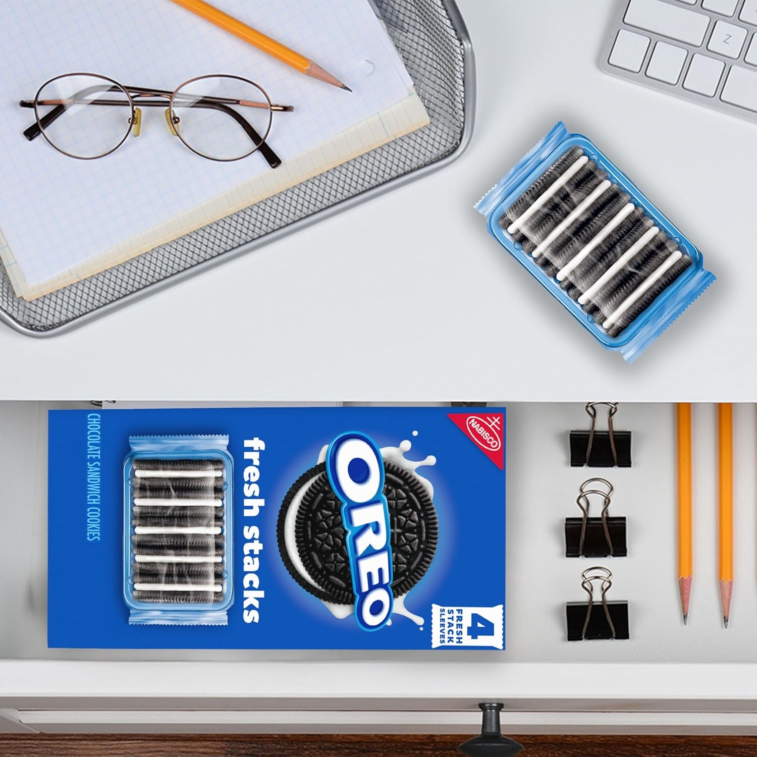 image:imageOREO Fresh Stacks Chocolate Sandwich Cookies Bulk Travel Snacks 6 Boxes 24 Multi Snack Packs