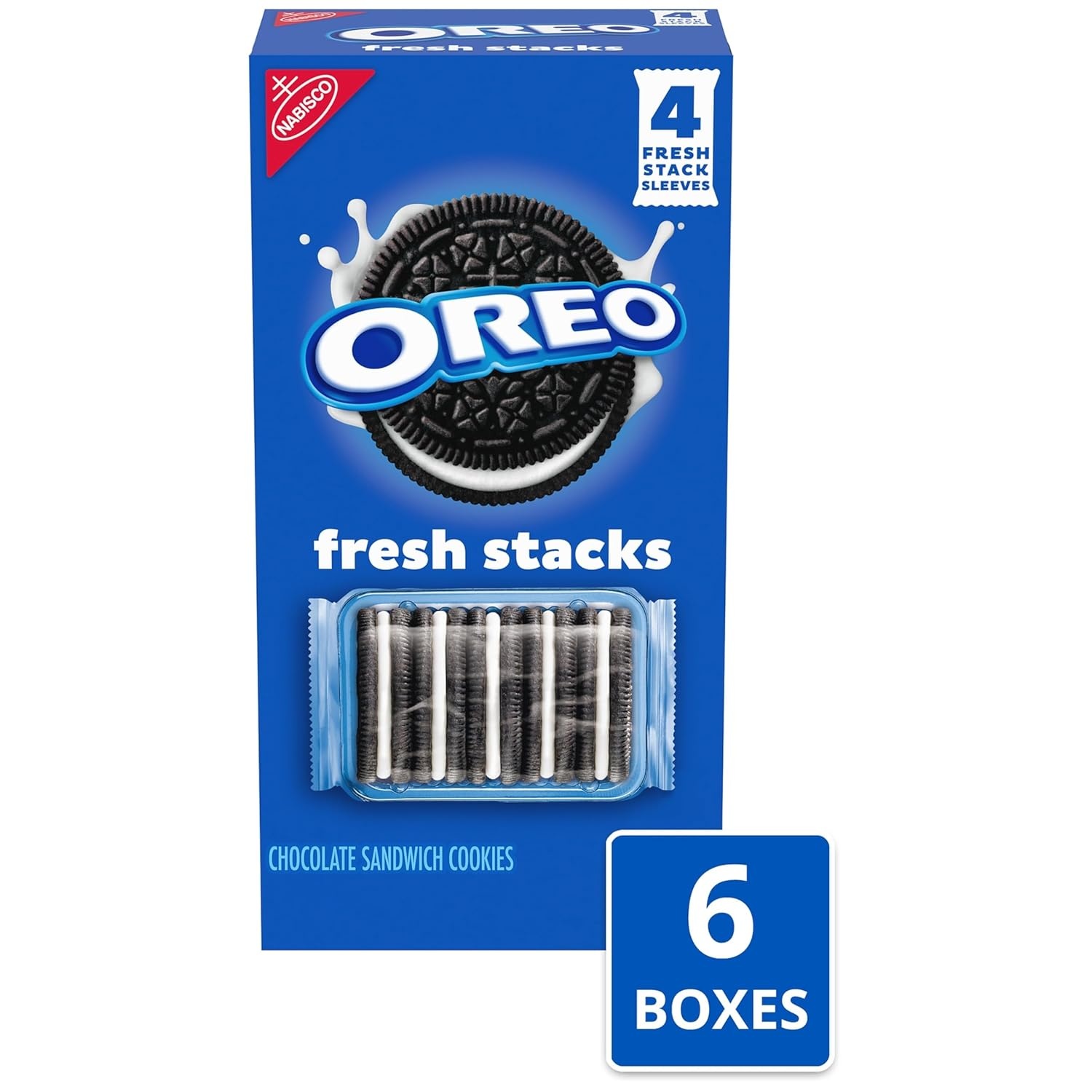 image:imageOREO Fresh Stacks Chocolate Sandwich Cookies Bulk Travel Snacks 6 Boxes 24 Multi Snack Packs