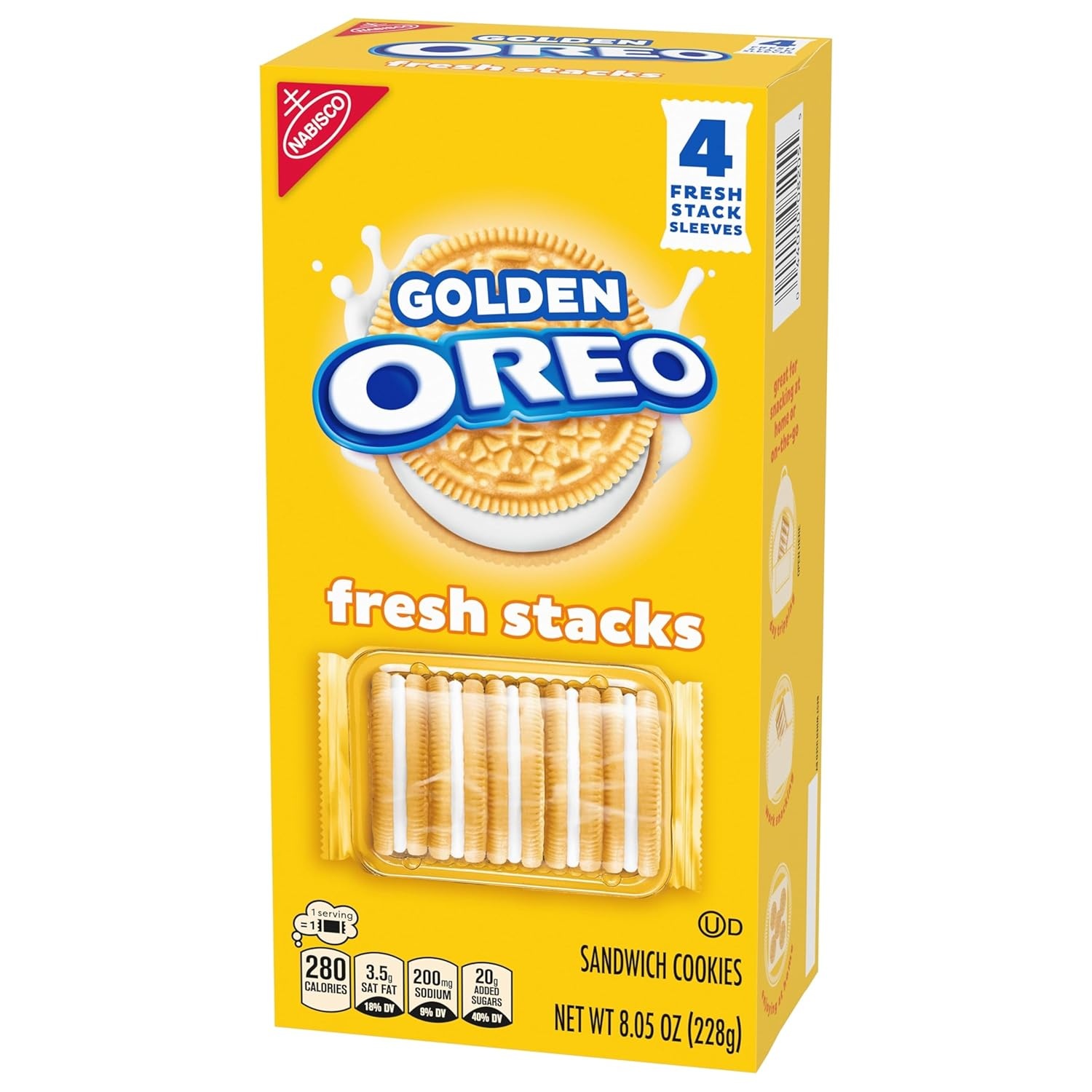 image:imageOREO Fresh Stacks Golden Sandwich Cookies Bulk Travel Snacks 6 Boxes 24 Multi Snack Packs24 Stacks