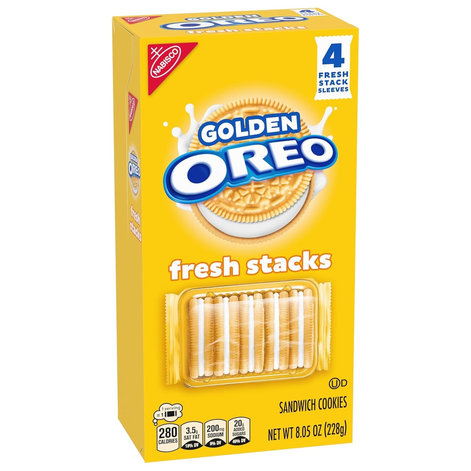 image:imageOREO Fresh Stacks Golden Sandwich Cookies Bulk Travel Snacks 6 Boxes 24 Multi Snack Packs24 Stacks