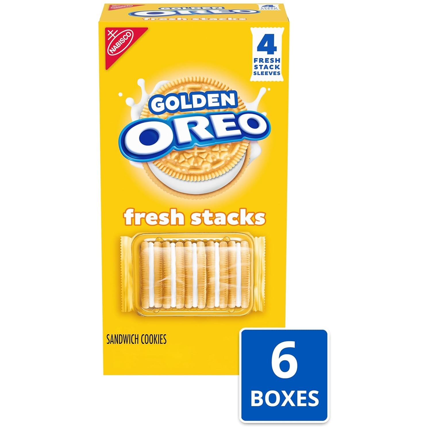image:imageOREO Fresh Stacks Golden Sandwich Cookies Bulk Travel Snacks 6 Boxes 24 Multi Snack Packs24 Stacks Pack of 2