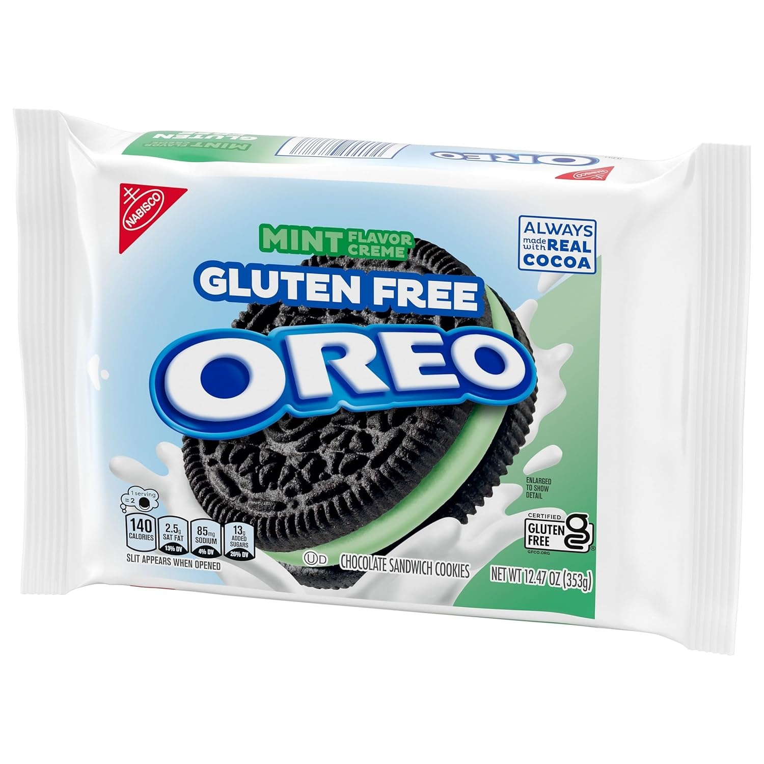 image:imageOREO Gluten Free Mint Creme Chocolate Sandwich Cookies Gluten Free Cookies 1247 oz
