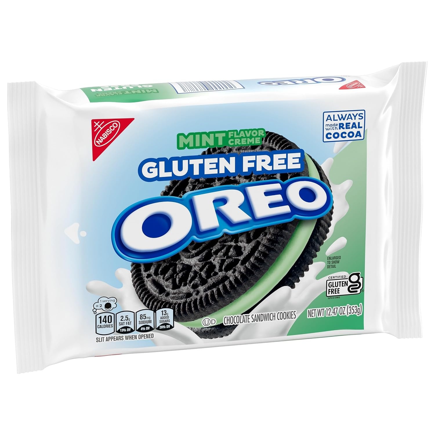 image:imageOREO Gluten Free Mint Creme Chocolate Sandwich Cookies Gluten Free Cookies 1247 oz