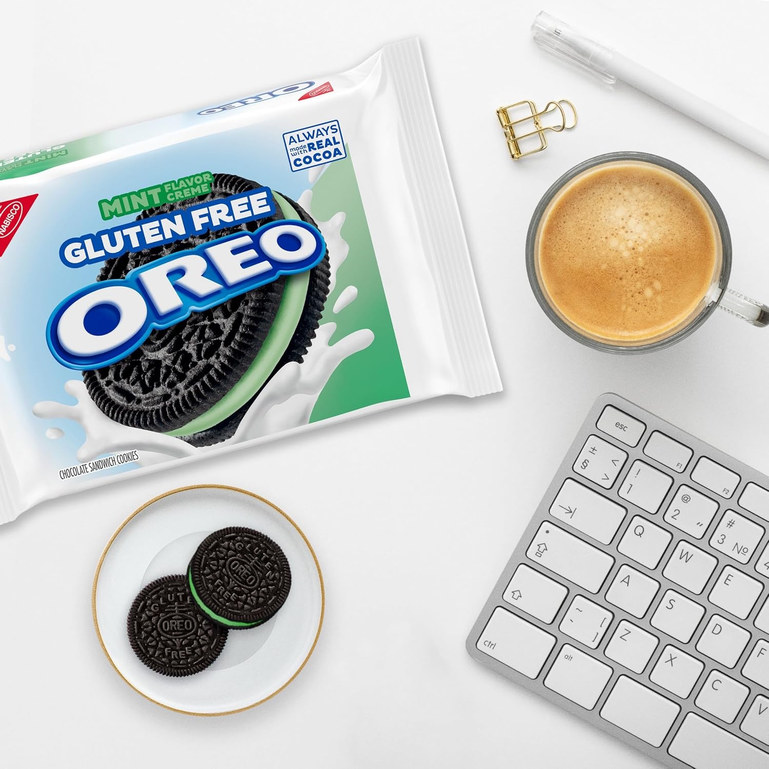 image:imageOREO Gluten Free Mint Creme Chocolate Sandwich Cookies Gluten Free Cookies 1247 oz