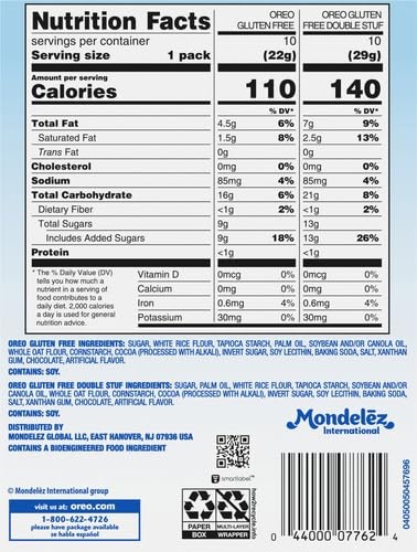 image:imageOREO Gluten Free Original amp Double Stuf Chocolate Sandwich Cookies Variety Pack Gluten Free Cookies 20 Snack Packs 2 Cookies Per Pack20 Count Pack of 4
