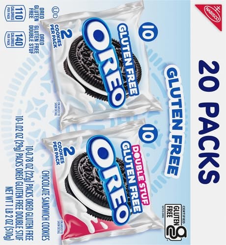image:imageOREO Gluten Free Original amp Double Stuf Chocolate Sandwich Cookies Variety Pack Gluten Free Cookies 20 Snack Packs 2 Cookies Per Pack20 Count Pack of 4