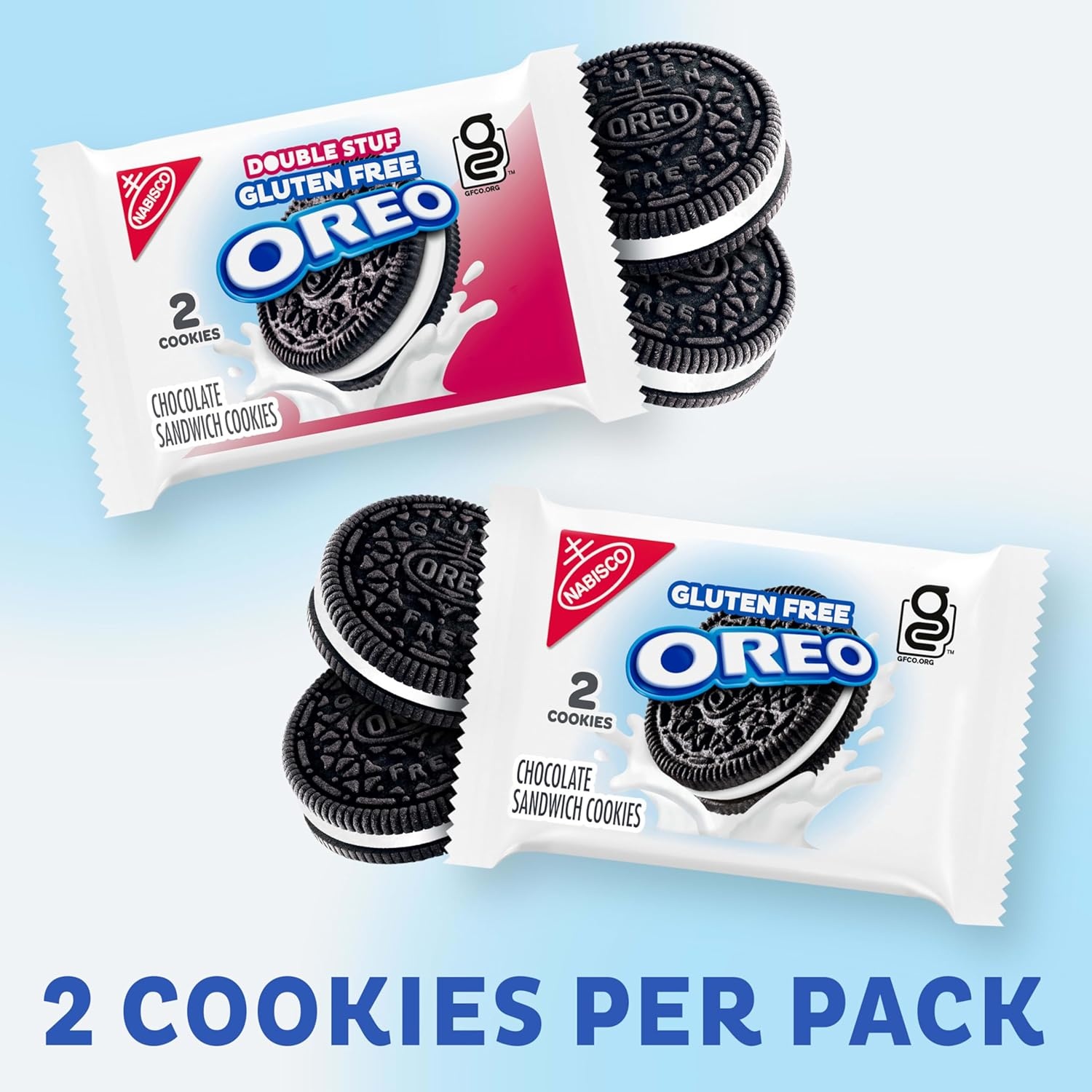 image:imageOREO Gluten Free Original amp Double Stuf Chocolate Sandwich Cookies Variety Pack Gluten Free Cookies 20 Snack Packs 2 Cookies Per Pack20 Count Pack of 4