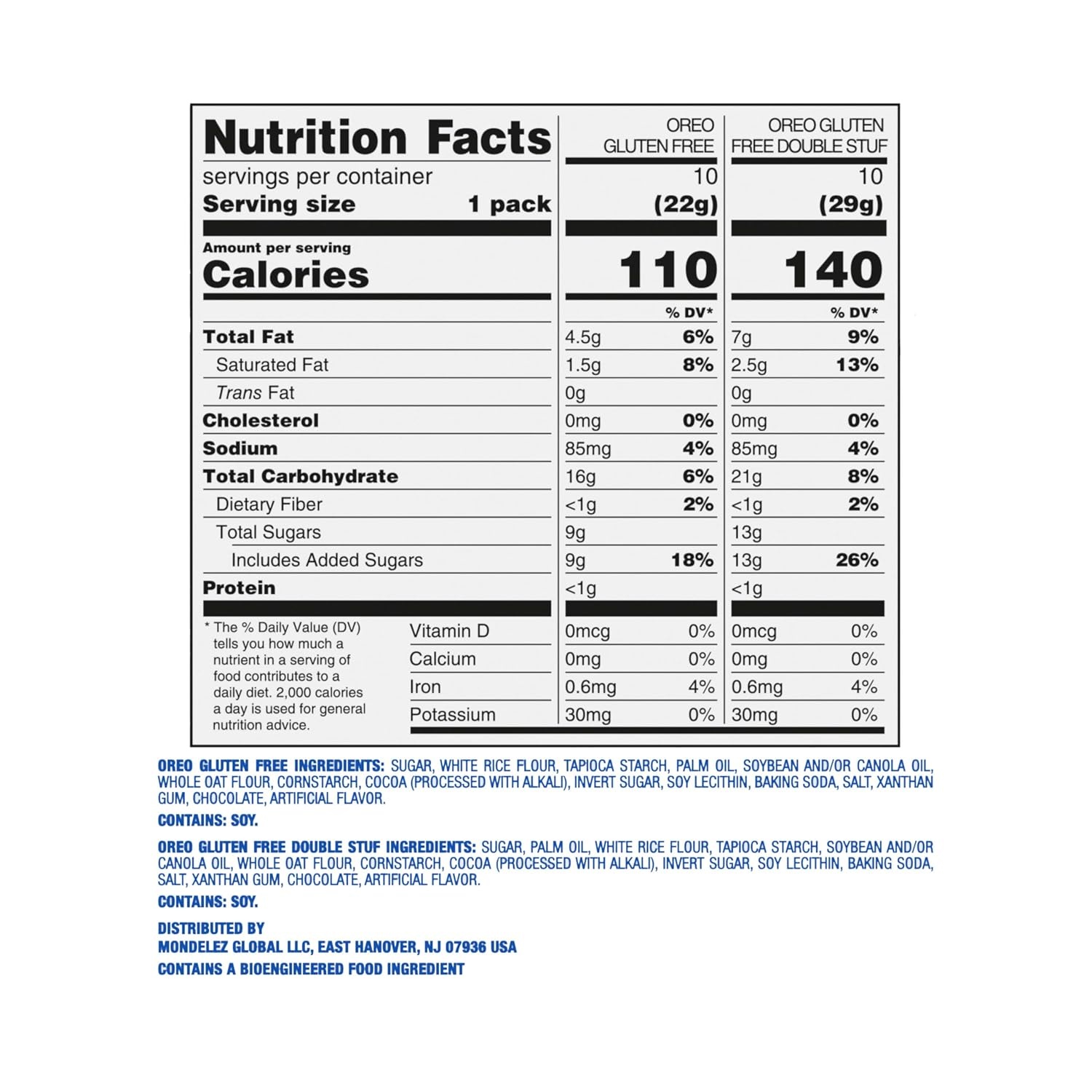 image:imageOREO Gluten Free Original amp Double Stuf Chocolate Sandwich Cookies Variety Pack Gluten Free Cookies 20 Snack Packs 2 Cookies Per Pack20 Count Pack of 1