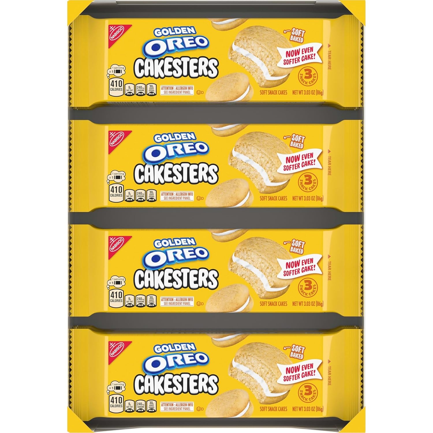 image:imageOREO Golden Cakesters Soft Snack Cakes 8303 oz Snack Packs303 Ounce Pack of 8