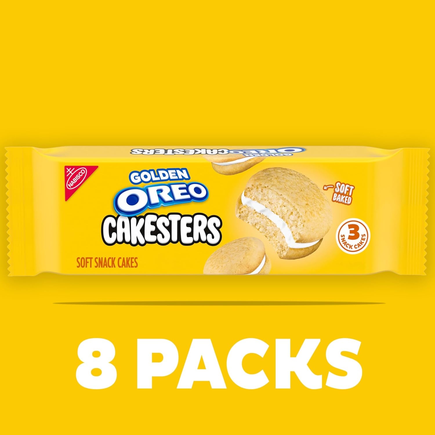 image:imageOREO Golden Cakesters Soft Snack Cakes 8303 oz Snack Packs303 Ounce Pack of 8