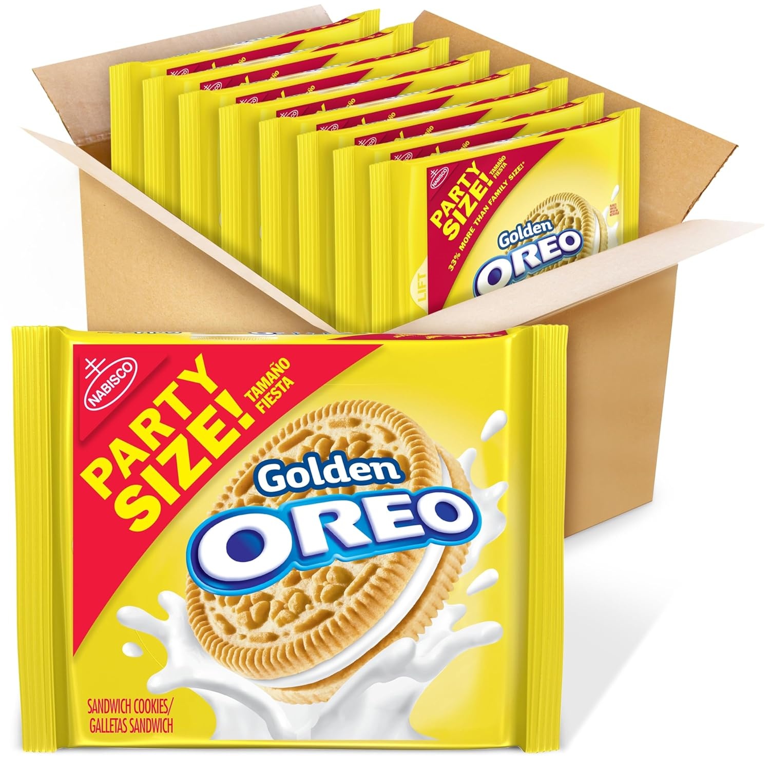 image:imageOREO Golden Sandwich Cookies Party Size 8 1 59 lb PacksVanilla