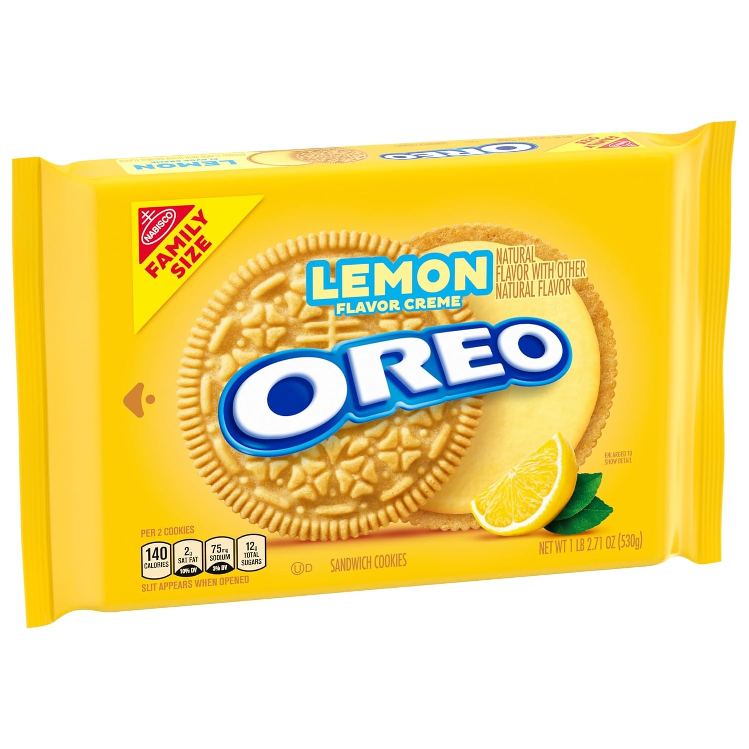 image:imageOREO Lemon Creme Sandwich Cookies Family Size 121871 oz Packs