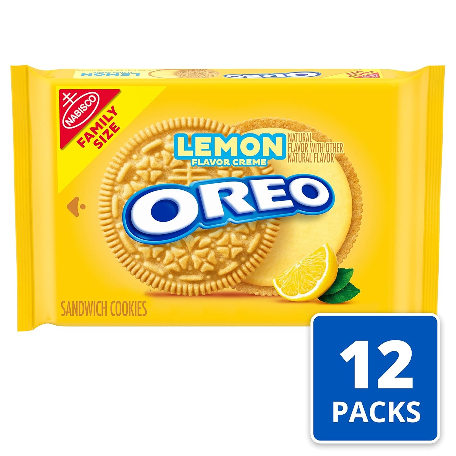 image:imageOREO Lemon Creme Sandwich Cookies Family Size 121871 oz Packs