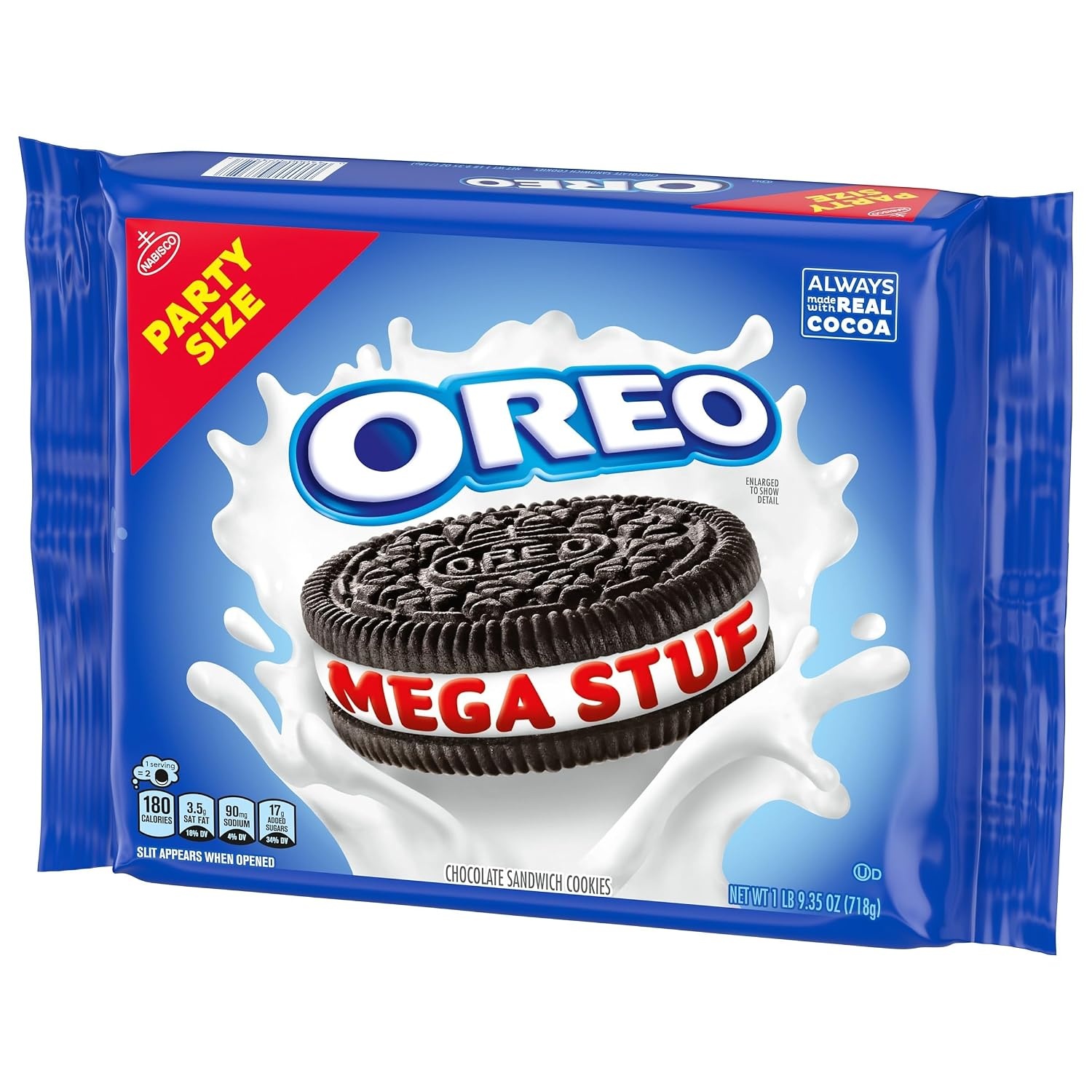 image:imageOREO Mega Stuf Chocolate Sandwich Cookies Party Size 1 lb 935 oz507 Ounces