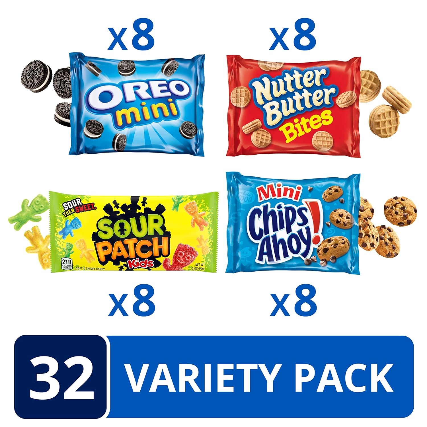 image:imageOREO Mini Cookies CHIPS AHOY Mini Cookies SOUR PATCH KIDS Candy amp Nutter Butter Bites amp Candy Variety Pack 32 Snack Packs32 Snack Packs Pack of 2